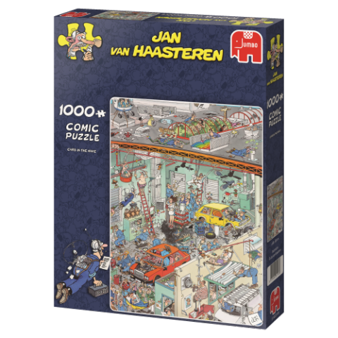 Køb Jan van Haasteren - Cars in the Make - 1000 brikker - Pris 121.00 kr.