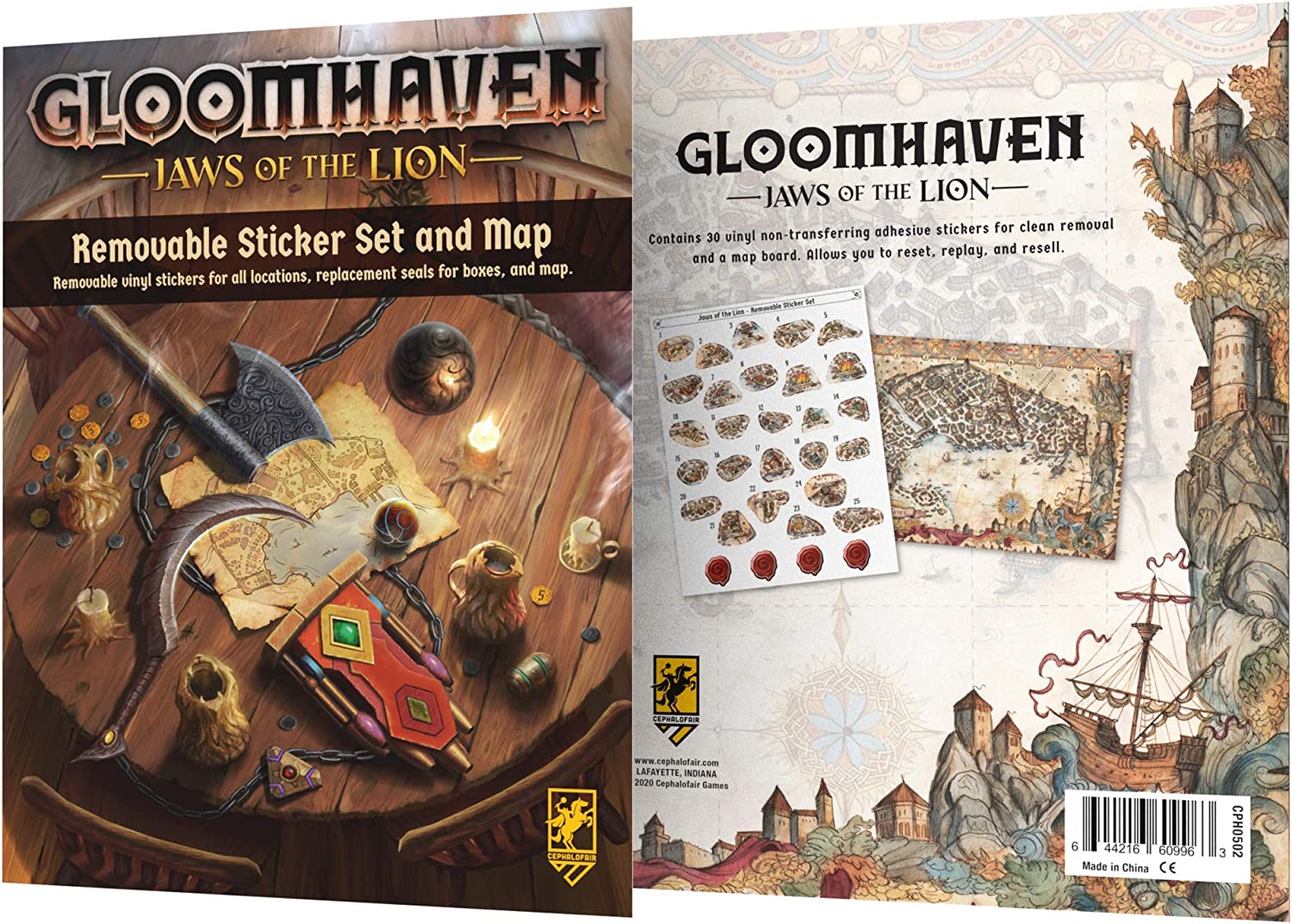 Køb Gloomhaven: Jaws of the Lion - Removable Sticker Set and Map spil - Pris 71.00 kr.