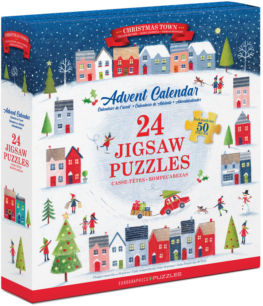Køb Julekalender: Julebyen (24 x 50 brikker) - Pris 301.00 kr.