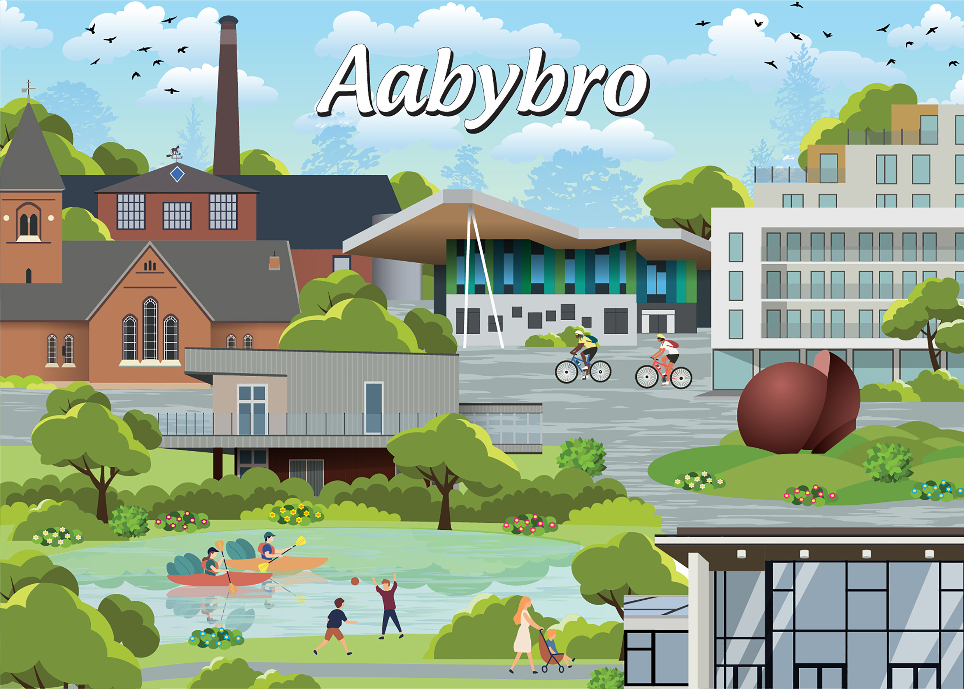 Se Danske byer: Aabybro, 1000 brikker hos SpilCompagniet
