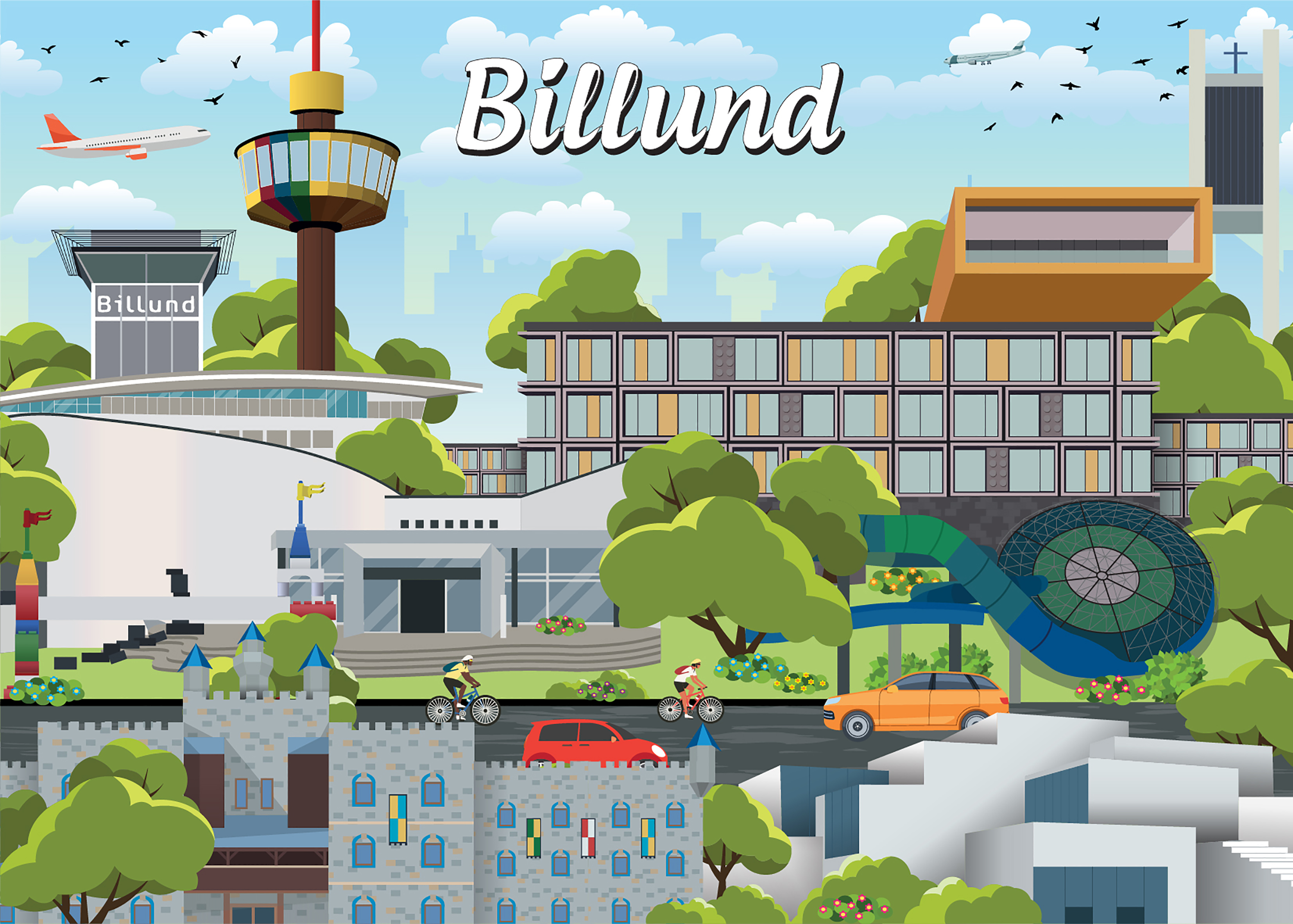 Billede af Danske byer: Billund, 1000 brikker