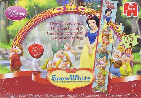 Køb Snow White and the seven dwarfs - Børne Højde måler - 25 brikker - Pris 131.00 kr.