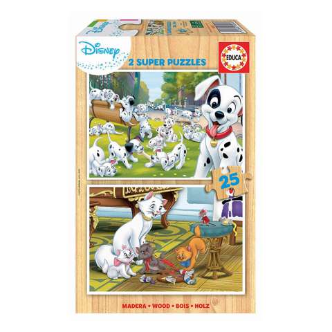 Køb Disney Animals - Dalmatians & Aristocats - 2x25 brikker - Pris 101.00 kr.