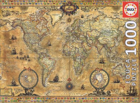 Antique World Map, 1000 brikker (1)