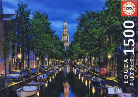 Amsterdam Canal at Dusk - 1500 brikker (1)