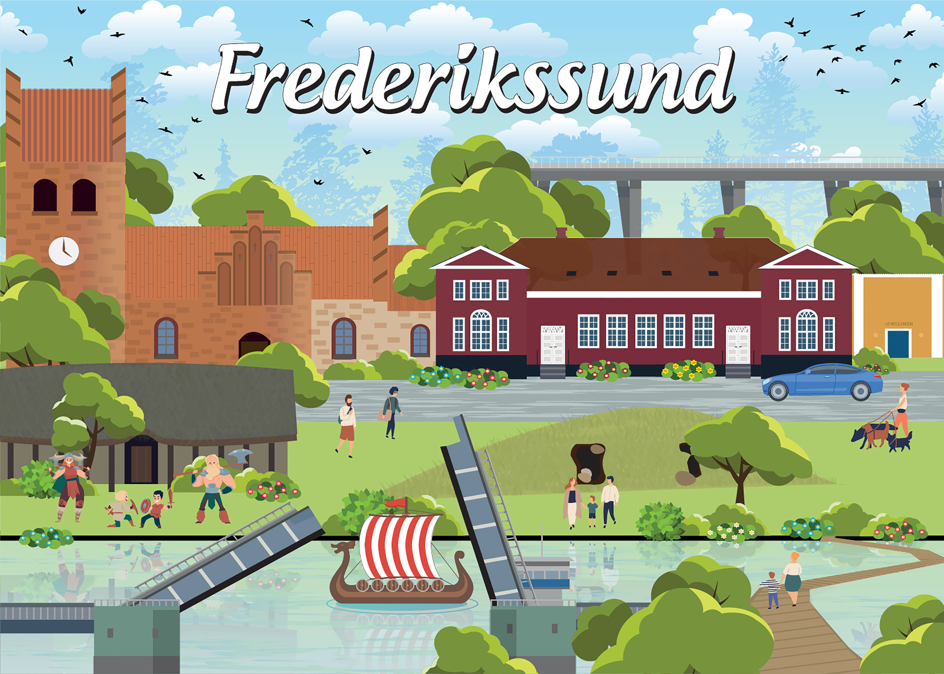 Køb Danske byer: Frederikssund, 1000 brikker spil - Pris 181.00 kr.