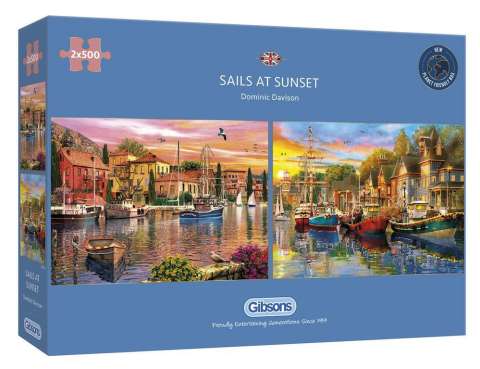 Billede af Sails at Sunset - 2x500 Brikker