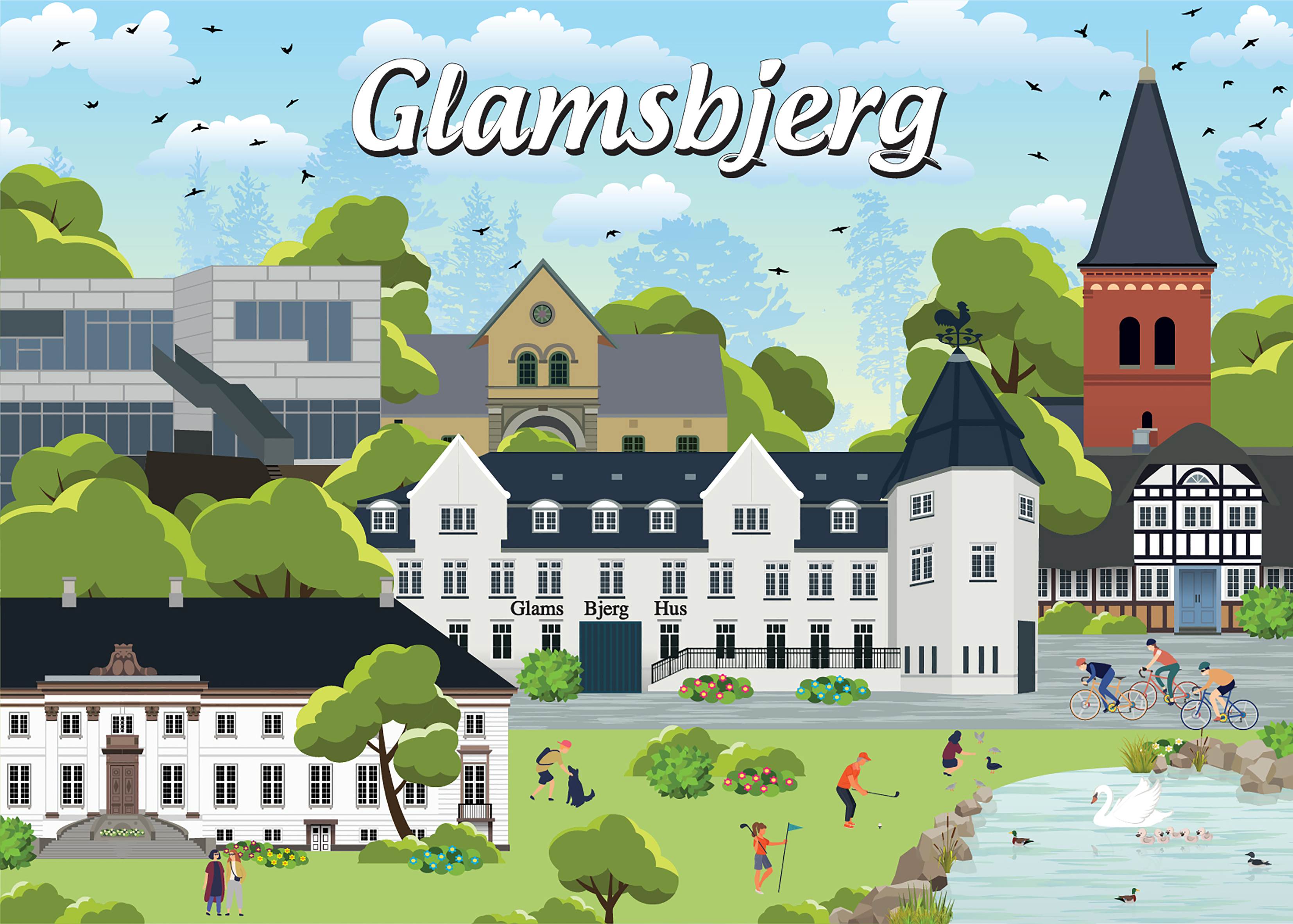 Billede af Danske byer: Glamsbjerg, 1000 brikker