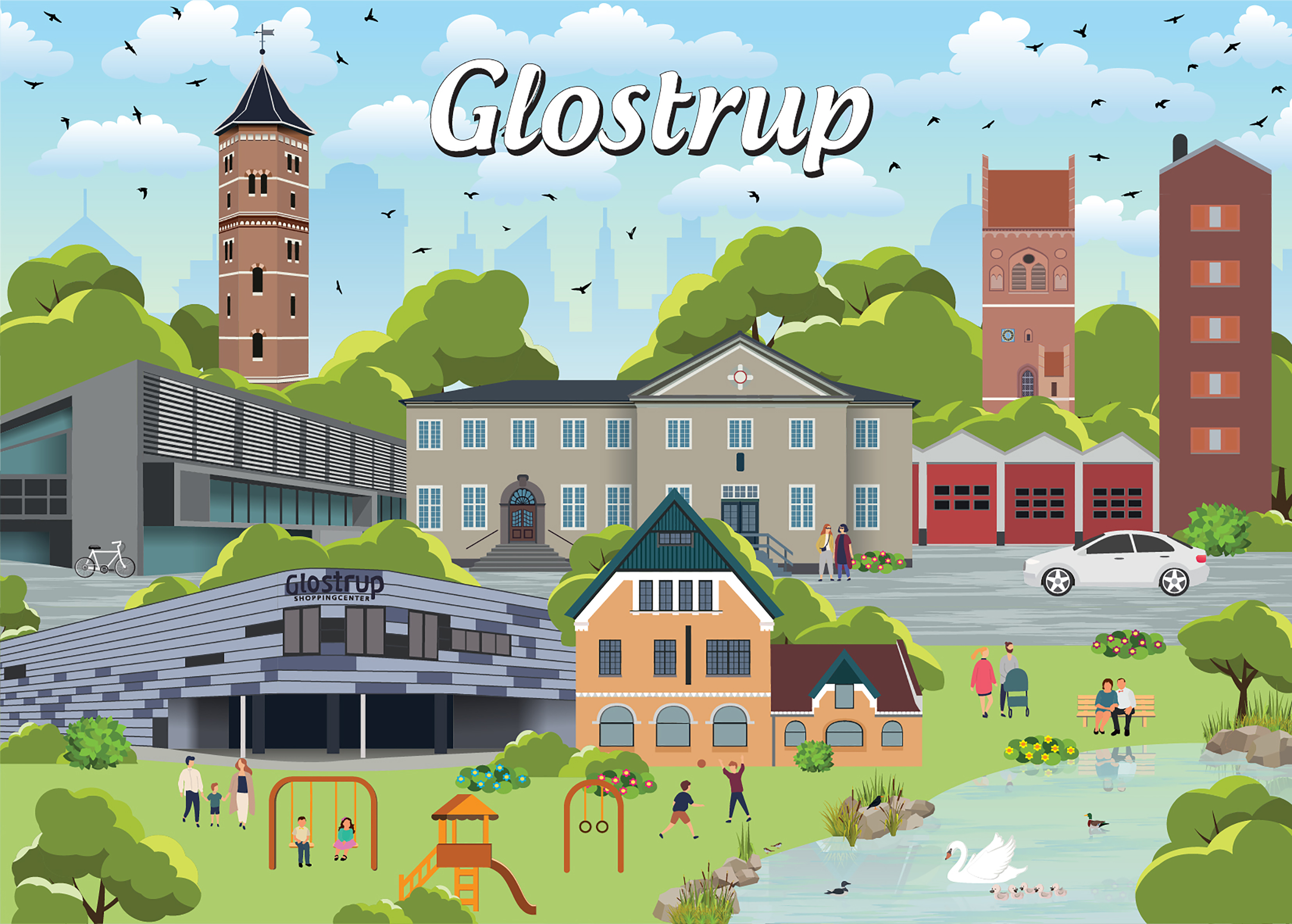 Billede af Danske byer: Glostrup, 1000 brikker