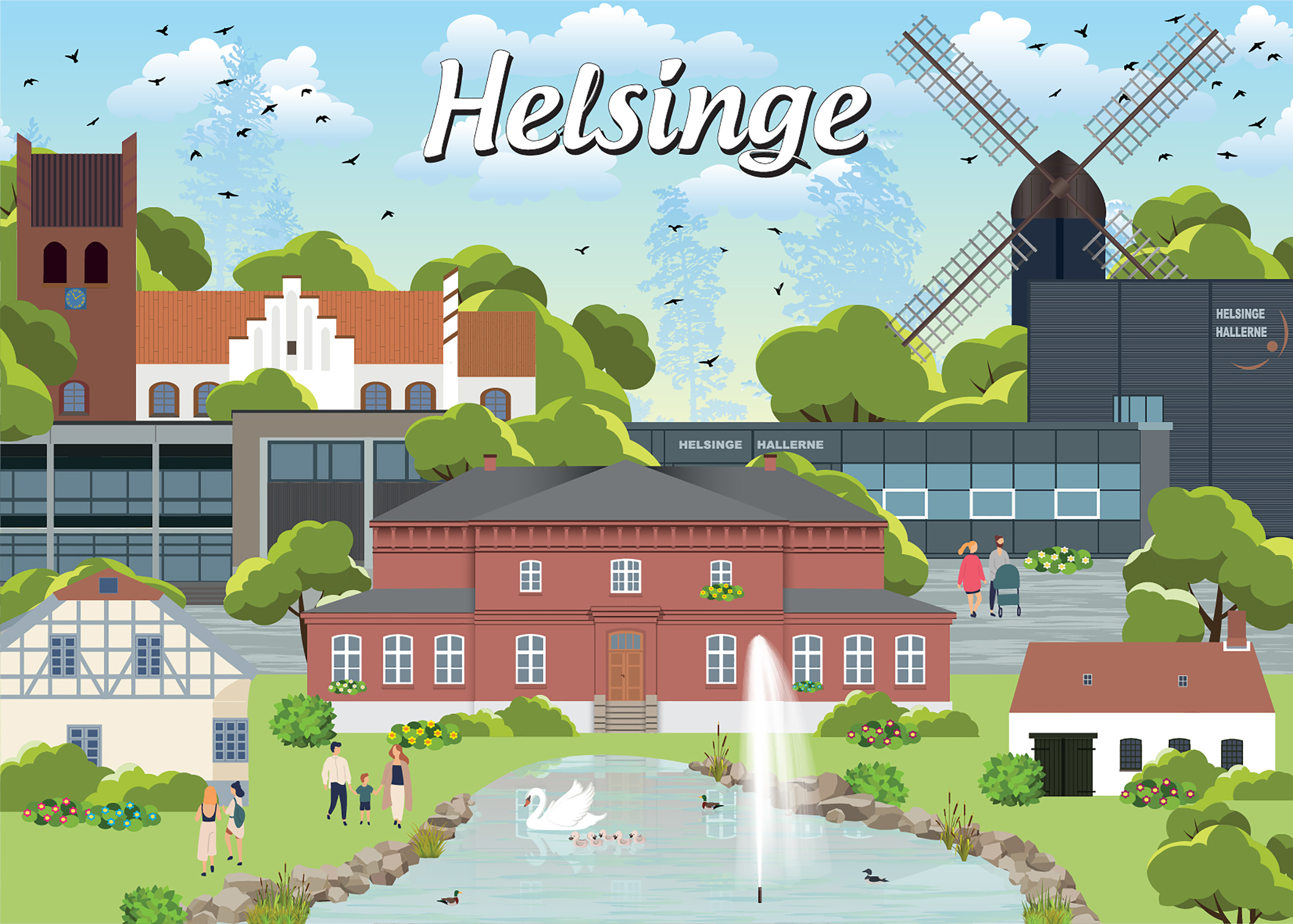 Billede af Danske byer: Helsinge, 1000 brikker