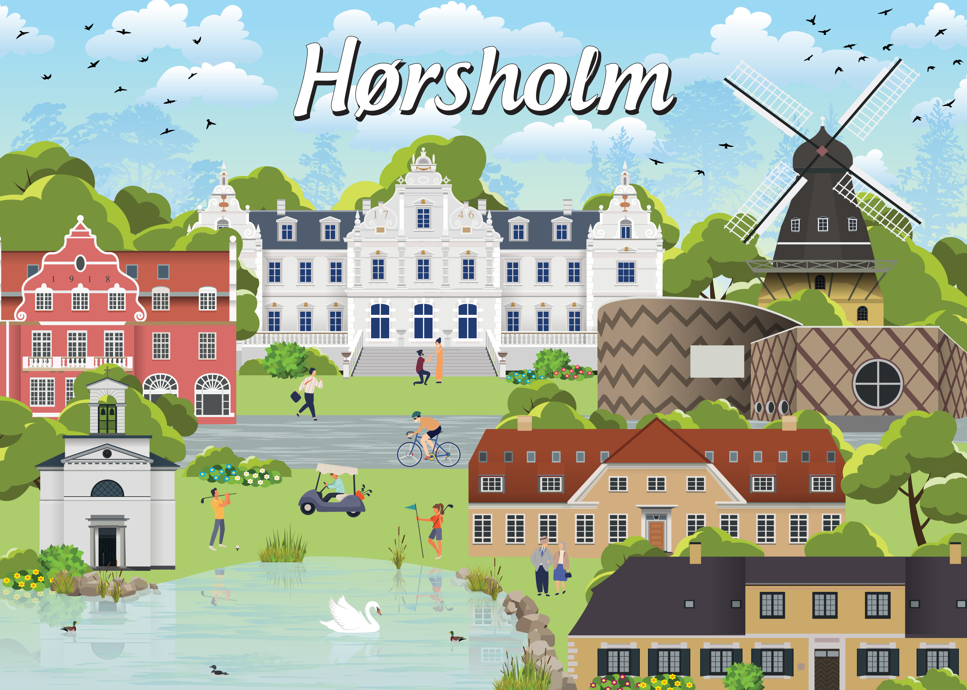 Billede af Danske byer: Hørsholm, 1000 brikker