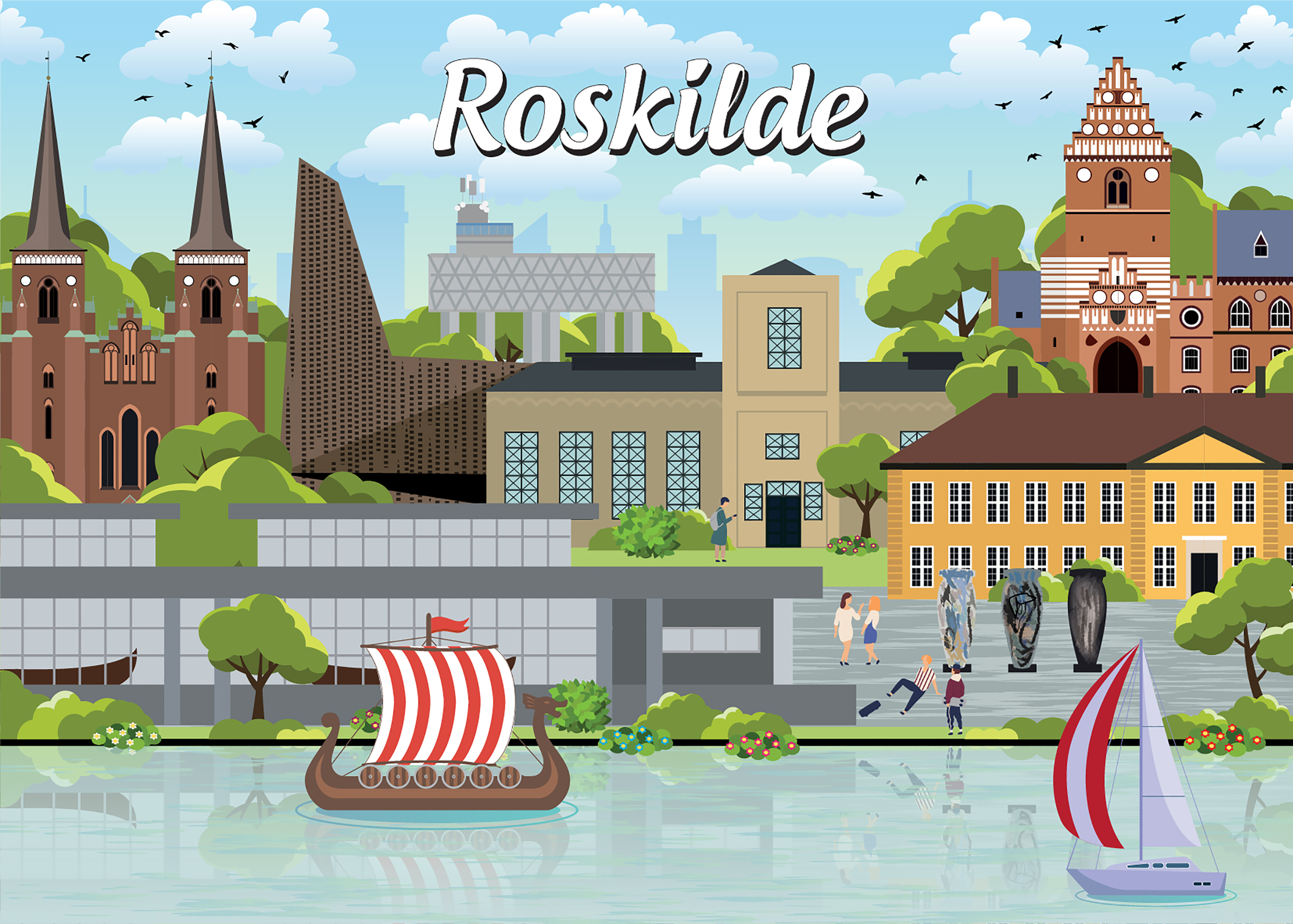 Billede af Danske byer: Roskilde, 1000 brikker