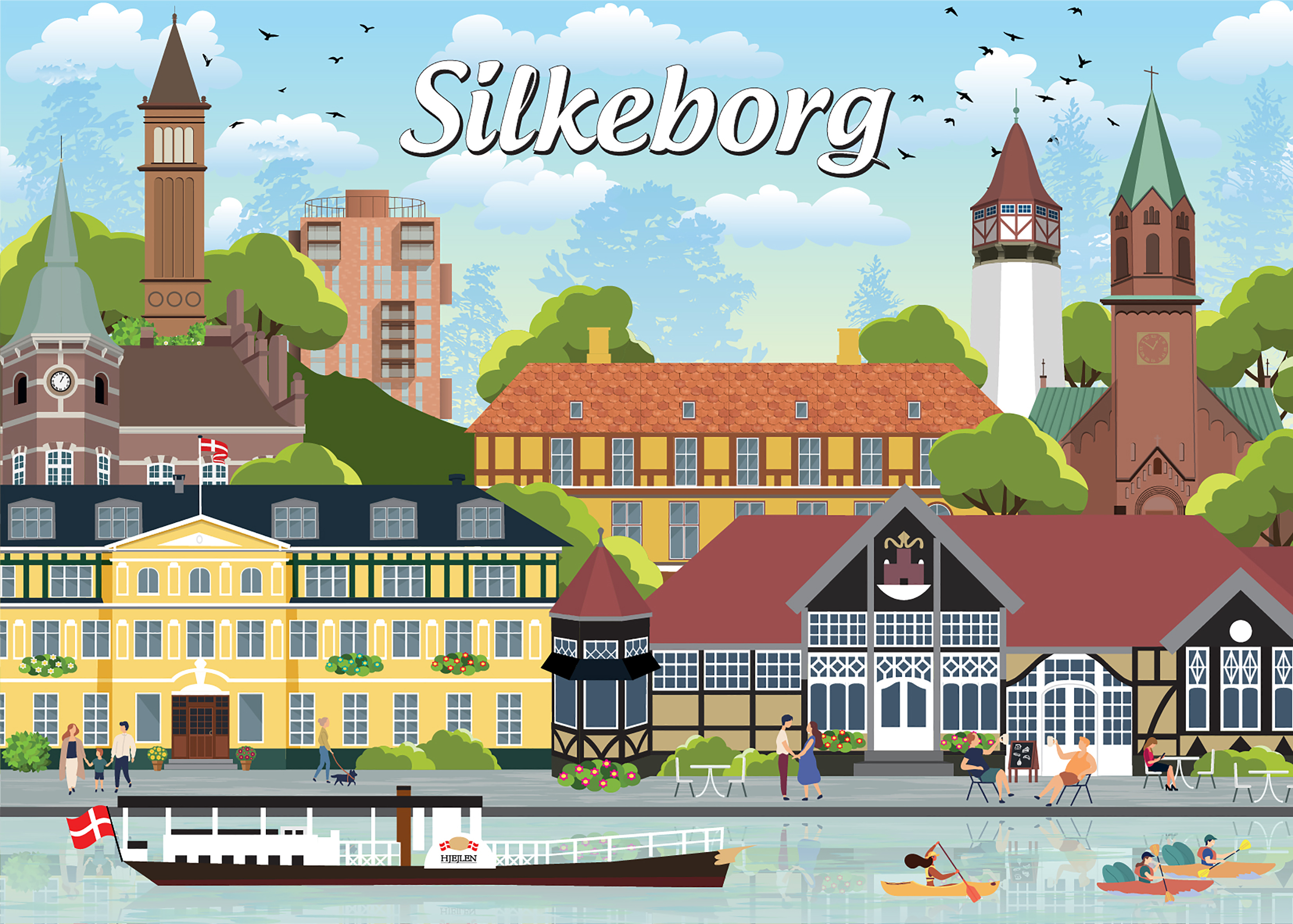 Billede af Danske byer: Silkeborg, 1000 brikker