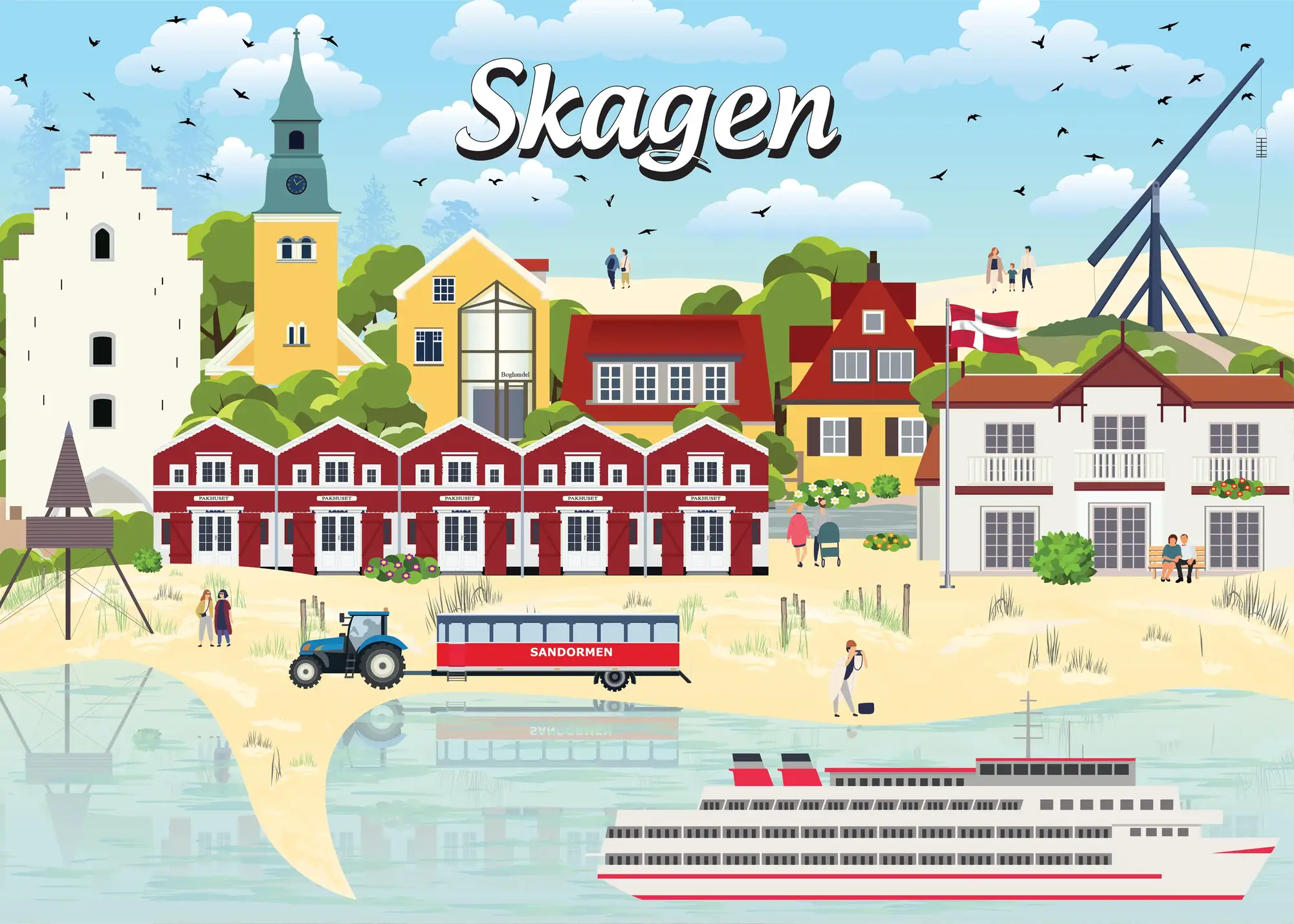 Se Danske byer: Skagen, 1000 brikker hos SpilCompagniet