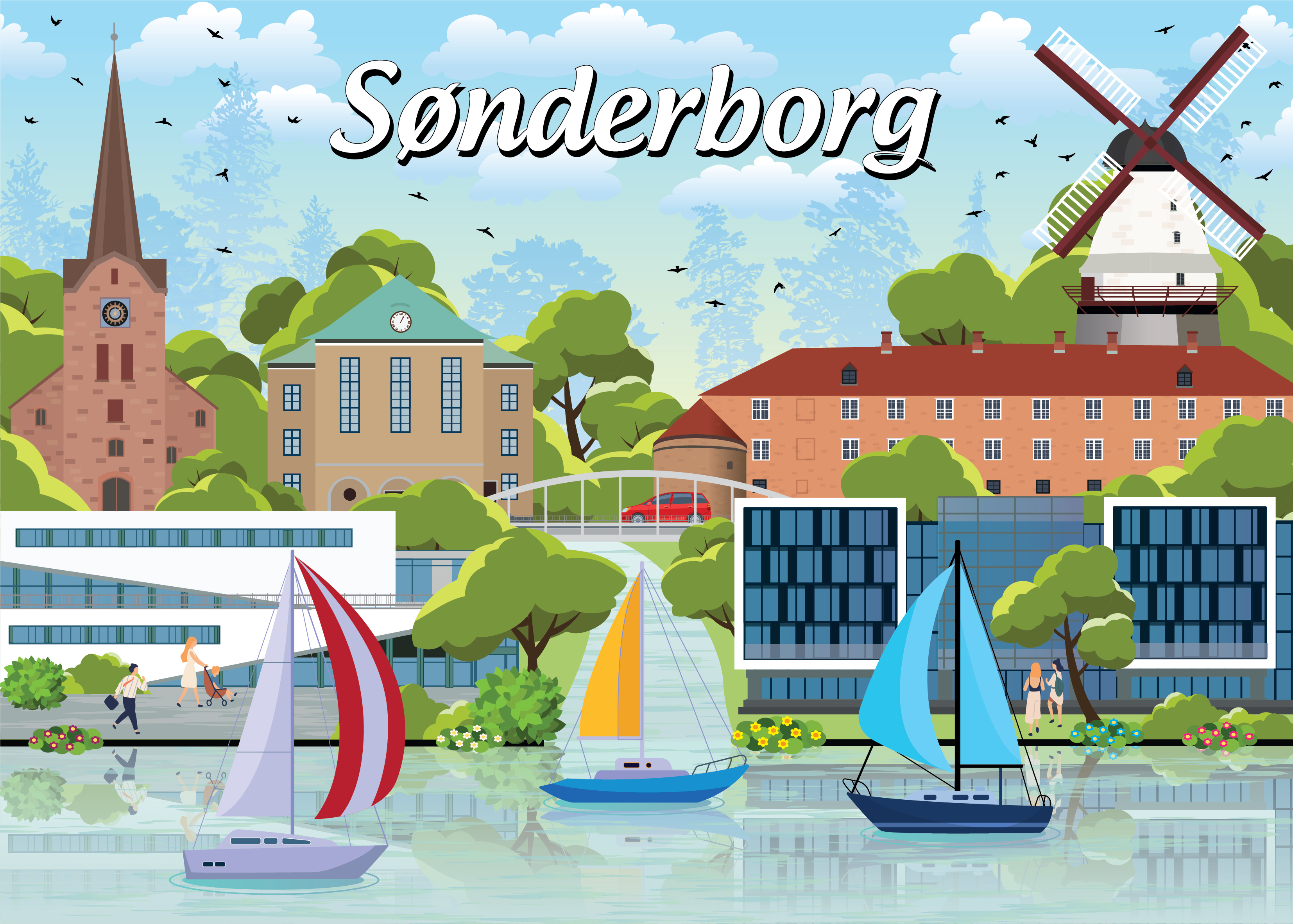 Billede af Danske byer: Sønderborg, 1000 brikker