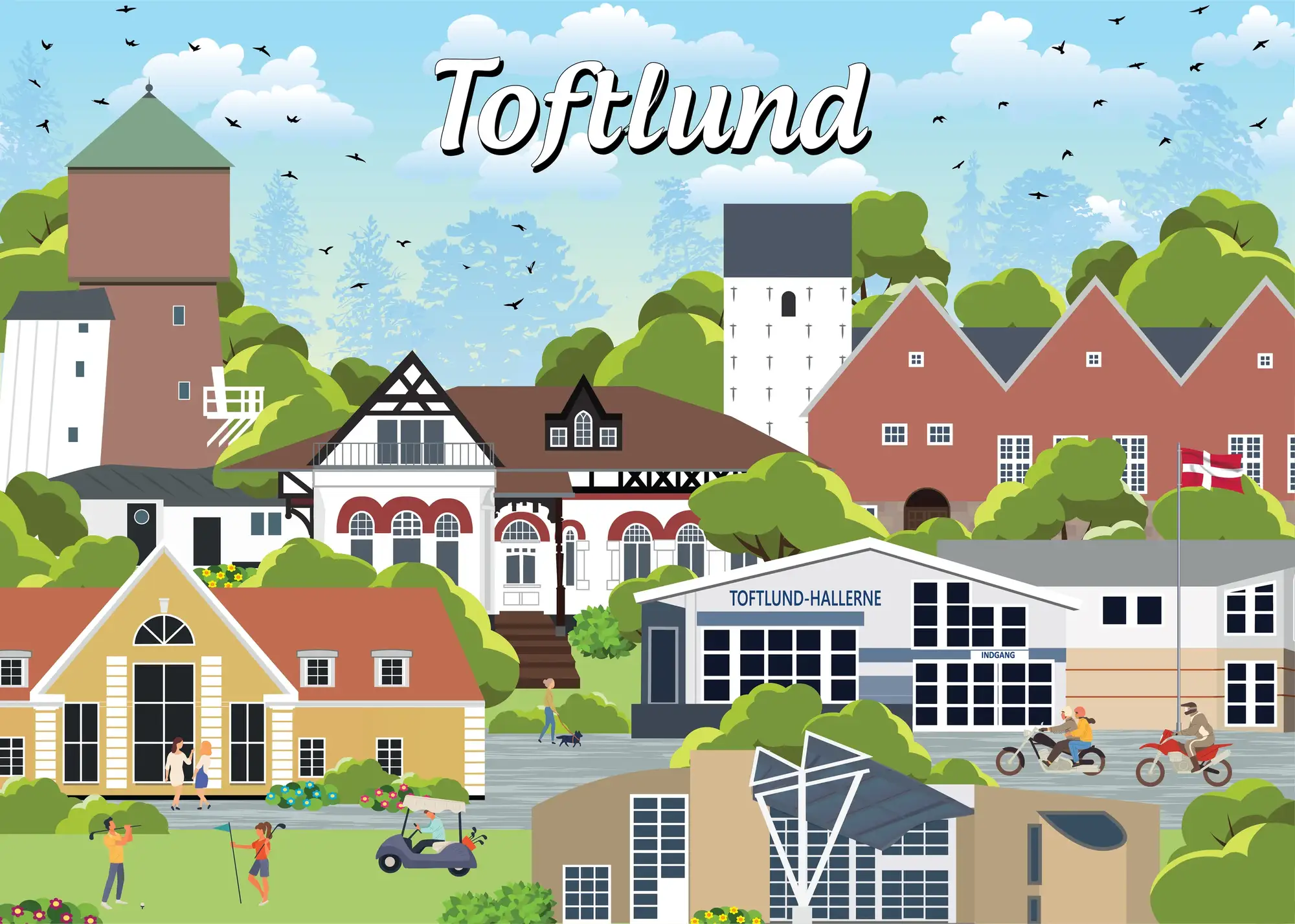 Se Danske byer: Toftlund, 1000 brikker hos SpilCompagniet