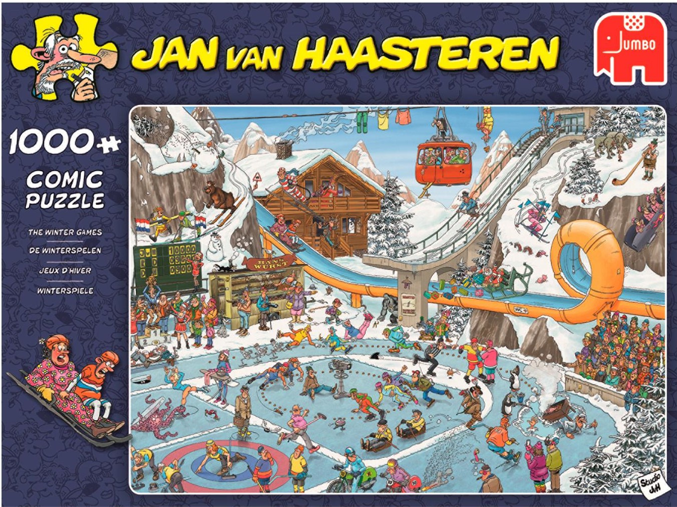 Køb Jan van Haasteren: Vinter sport - 1000 brikker - Pris 126.00 kr.