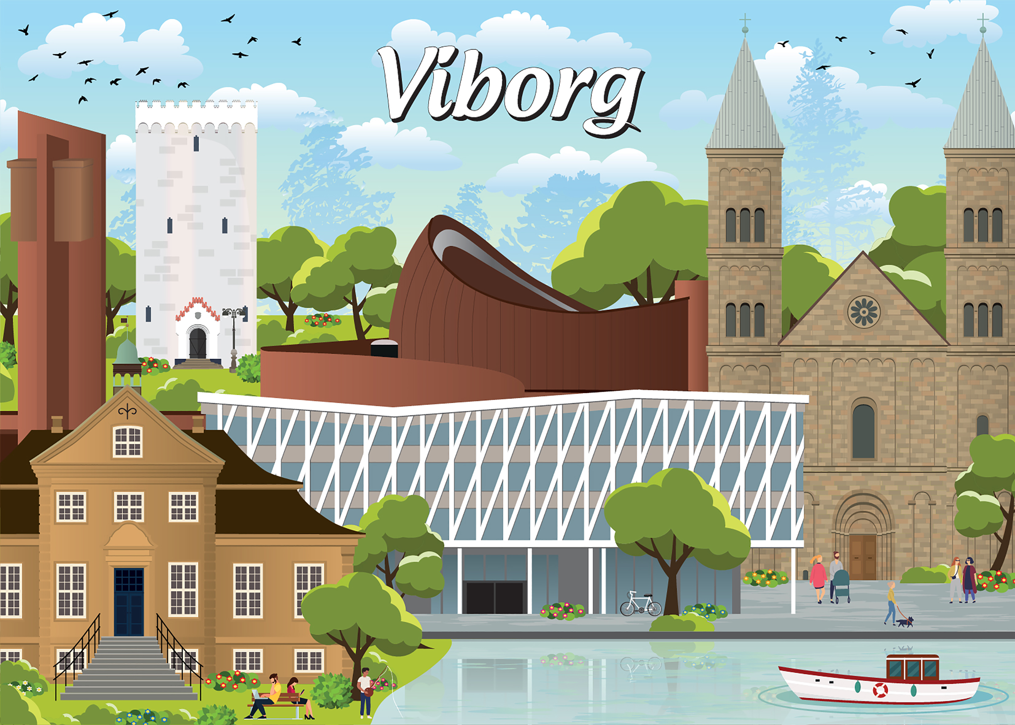 Billede af Danske byer: Viborg, 1000 brikker