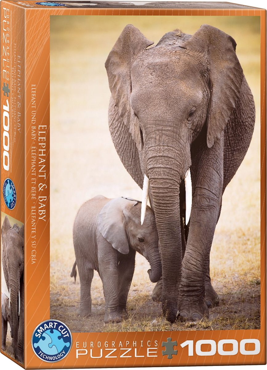 Billede af Elefant med Baby - 1000 brikker