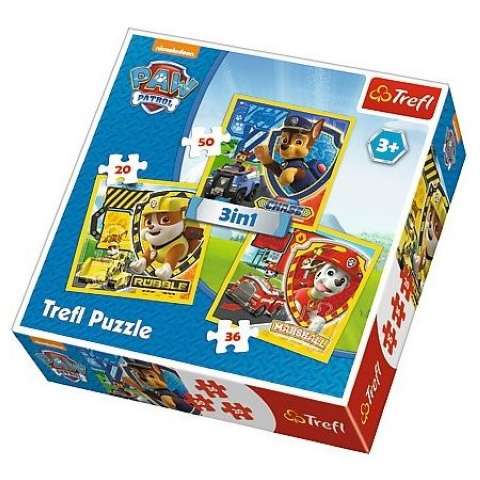 Billede af Paw Patrol 3-i-1 - 20/36/50 brikker