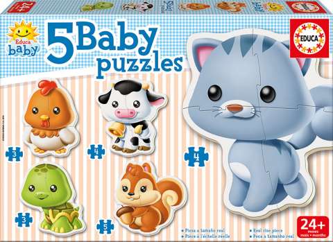 Baby Puzzles - Animals - 3-5 brikker (1)