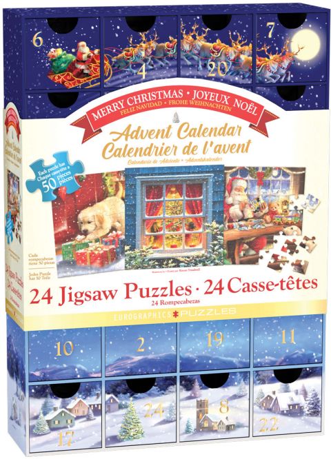Julekalender - Glædelig Jul (24 x 50 brikker) (1)
