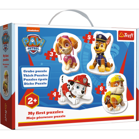 Baby Puzzle Paw Patroll - 3+4+5+6 brikker (1)