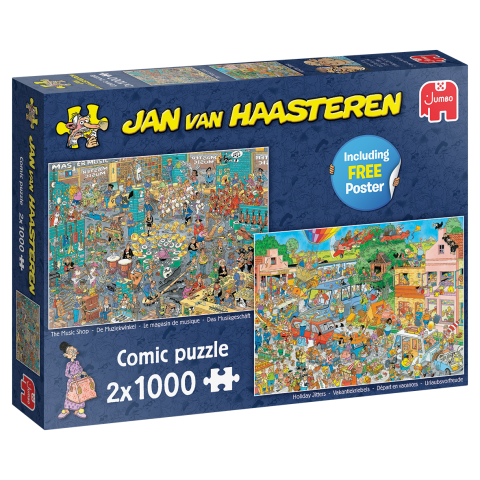 Jan Van Haasteren - Musikbutikken og Feriestemning - 2x1000 brikker (1)