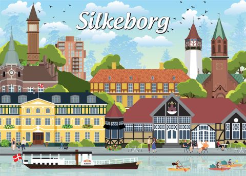 Danske byer: Silkeborg, 1000 brikker (1)