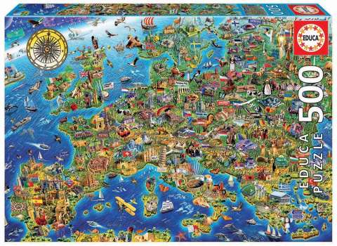 Crazy European map - 500 brikker (1)