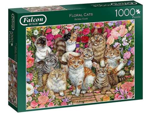 Floral Cats - 1000 Brikker (1)