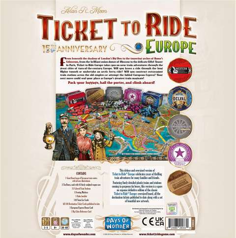 Ticket to Ride: Europe 15th anniversary edition - Engelsk (2)