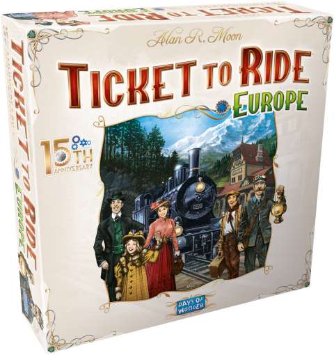 Køb Ticket to Ride: Europe 15th anniversary edition - Engelsk spil - Pris 801.00 kr.